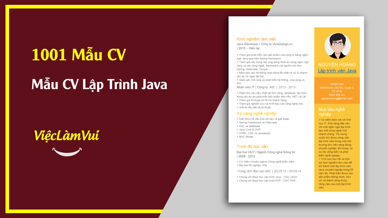 Mẫu CV Lập Trình Viên Java