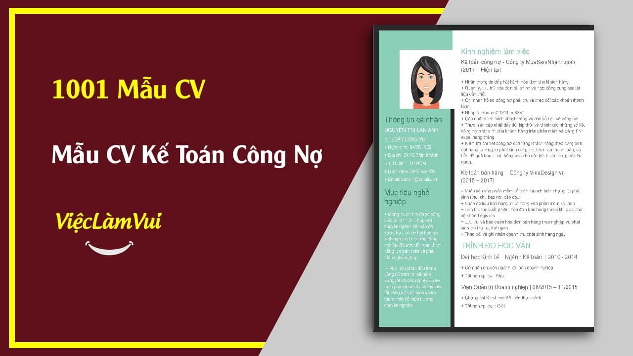 Mẫu CV Kế Toán Công Nợ