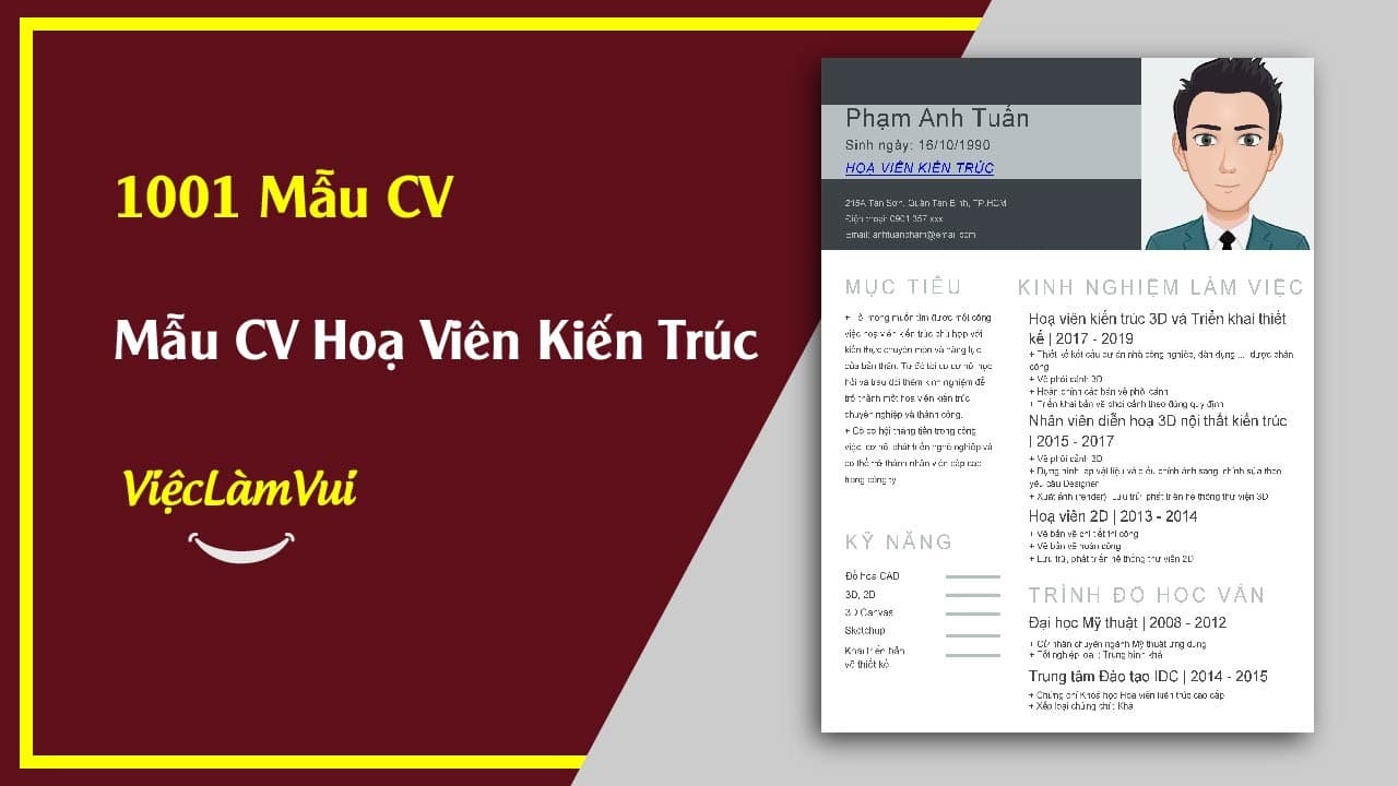 Mẫu CV Hoạ Viên Kiến Trúc