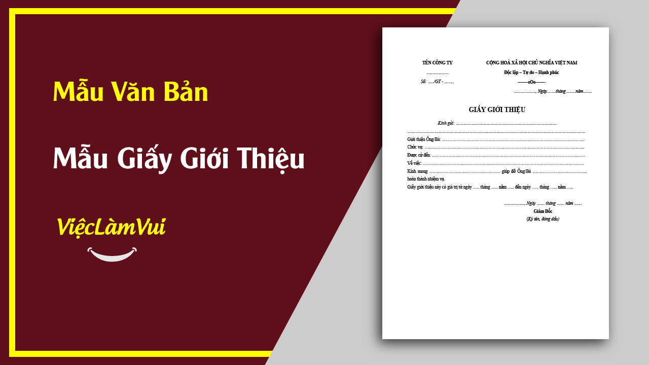 Mẫu Giấy Giới Thiệu
