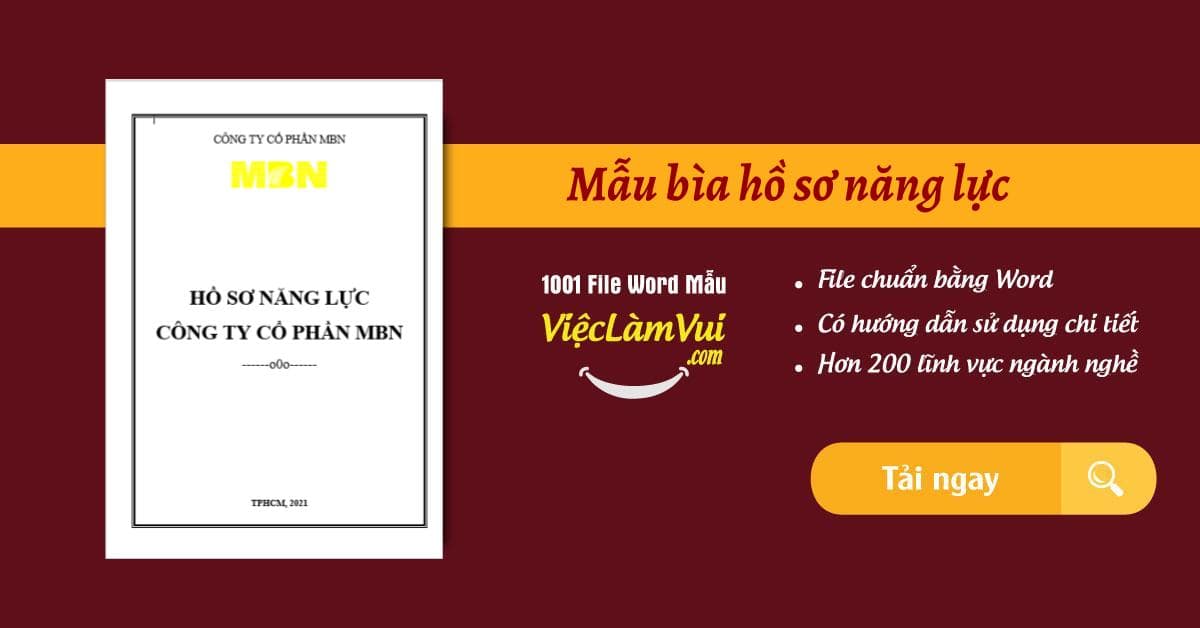 Top 33 Mẫu bìa hồ sơ năng lực đẹp file Word