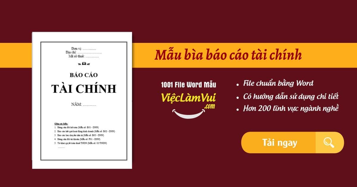 Top 33 Mẫu bìa báo cáo tài chính đẹp file Word
