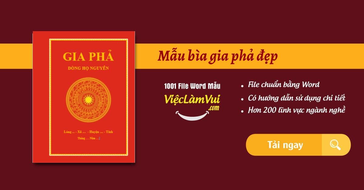 Top 33 Mẫu bìa gia phả đẹp file Word