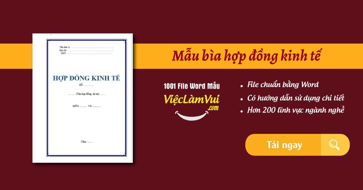 Top 33 Mẫu bìa hợp đồng kinh tế file Word