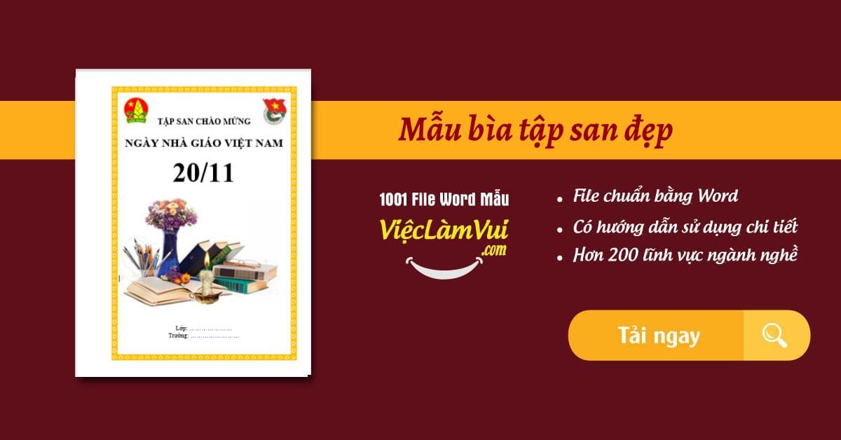 Top 33 Mẫu bìa tập san đẹp file Word