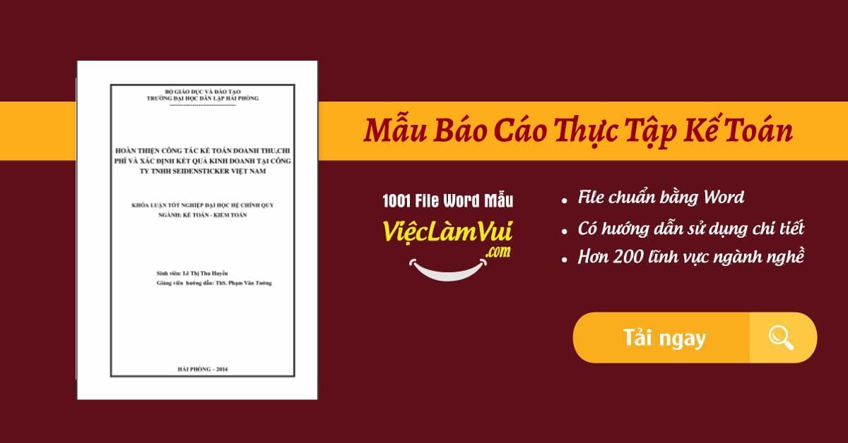 Top 5 báo cáo thực tập kế toán doanh thu chi phí và xác định kết quả kinh doanh