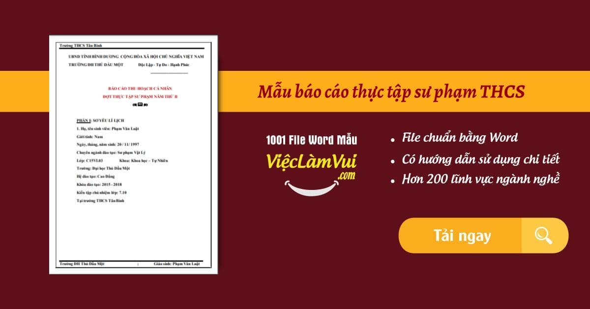 Top 5 Mẫu báo cáo thực tập sư phạm THCS