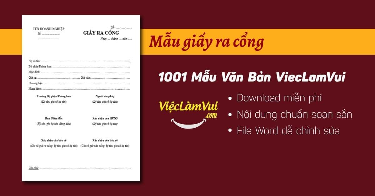 Mẫu giấy ra cổng file Word