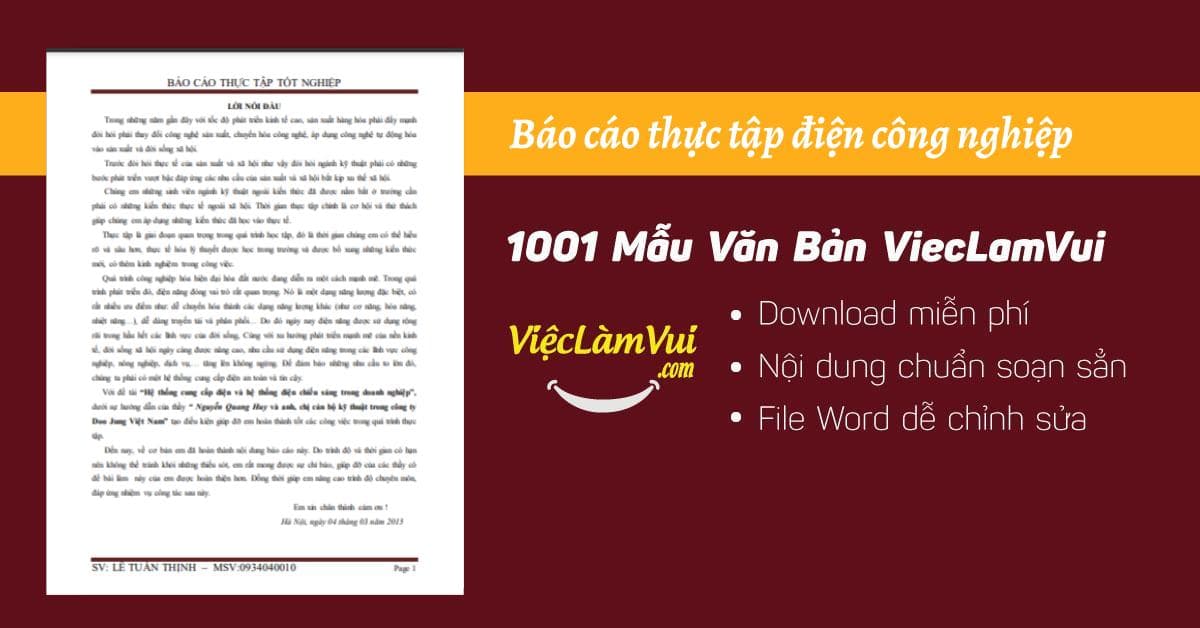 Top 5 báo cáo thực tập điện công nghiệp