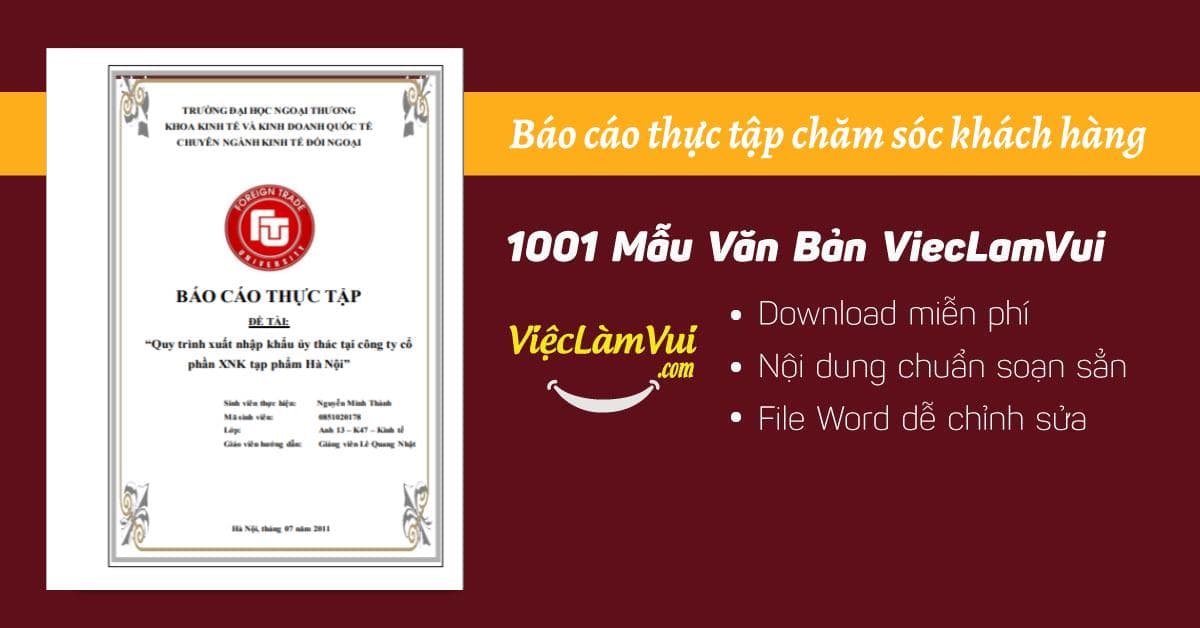 Top 5 báo cáo thực tập giữa khóa FTU (Đại Học Ngoại Thương)