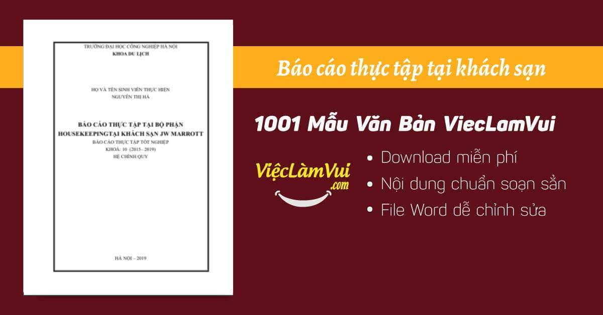 Top 5 báo cáo thực tập khách sạn
