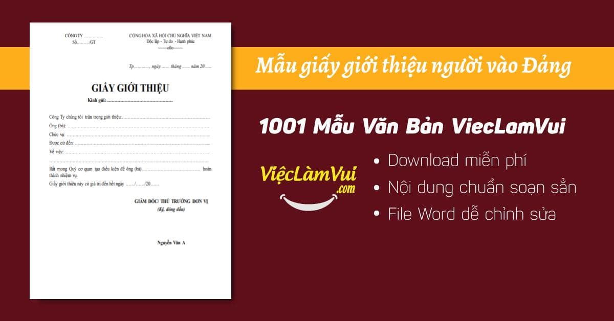 Mẫu giấy giới thiệu công ty file Word