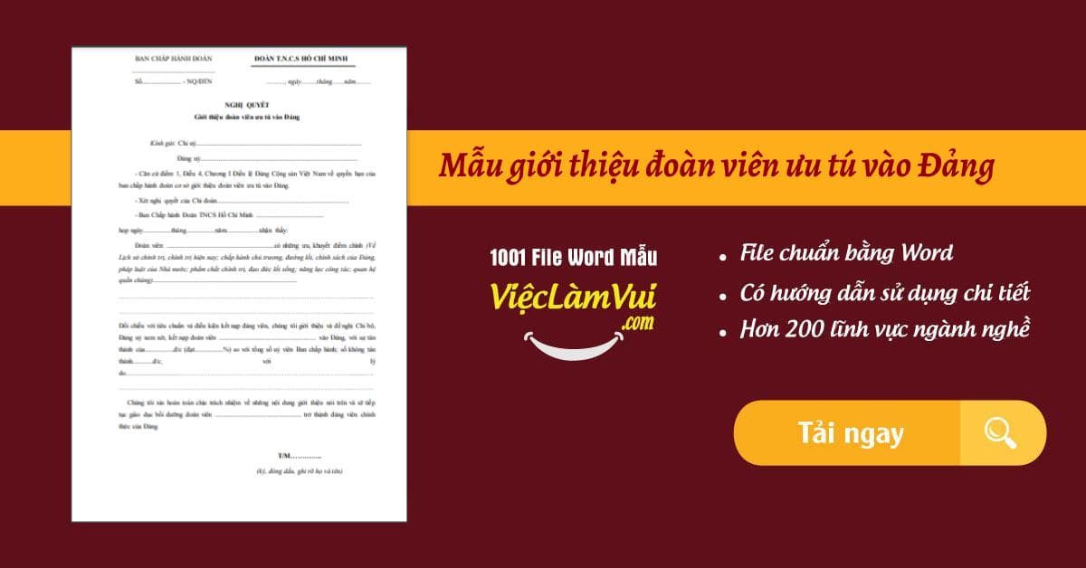 Mẫu giới thiệu đoàn viên ưu tú vào Đảng - Mẫu 4-KNĐ file Word
