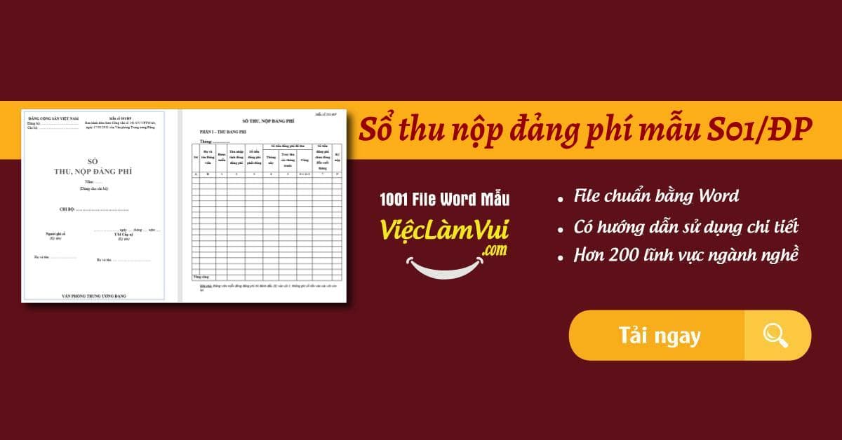 Sổ thu nộp đảng phí mẫu S01/ĐP file Word