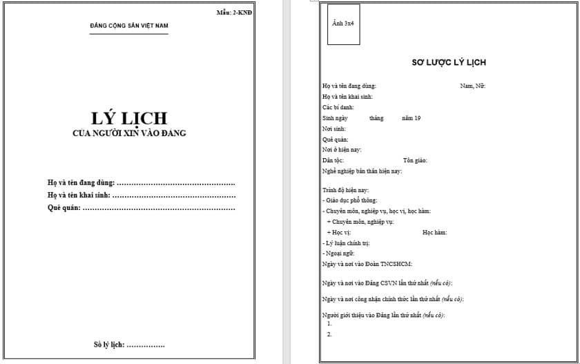 Hướng dẫn viết lý lịch của người xin vào đảng chuẩn, chính xác nhất