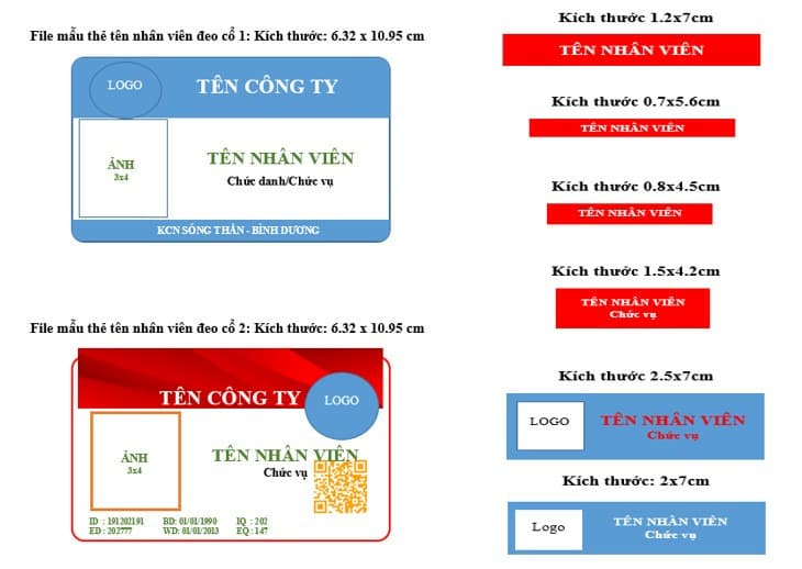 Mẫu bảng tên nhân viên file Word tải miễn phí