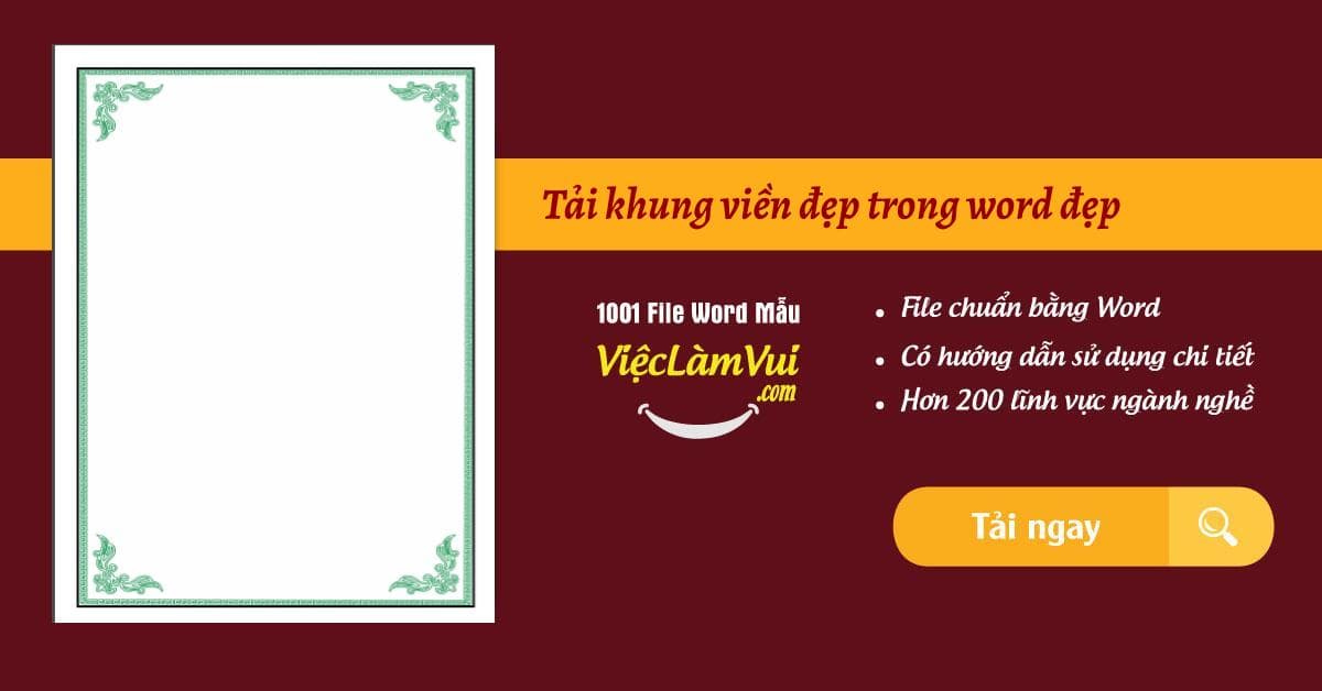 Tải khung viền đẹp trong word đẹp