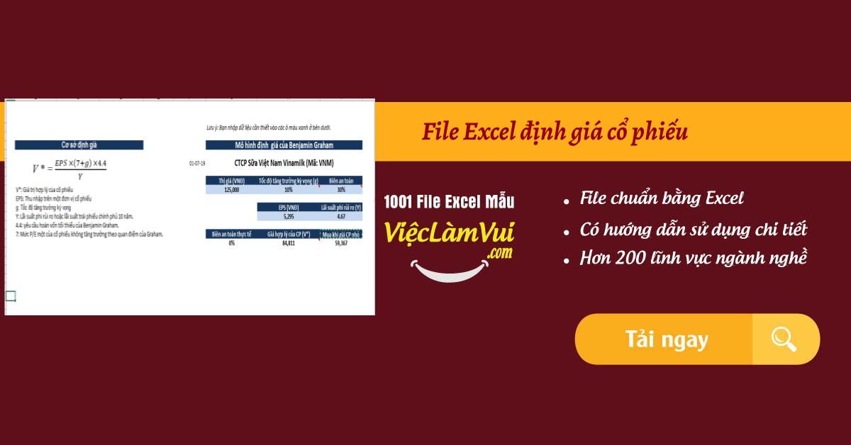 File Excel định giá cổ phiếu