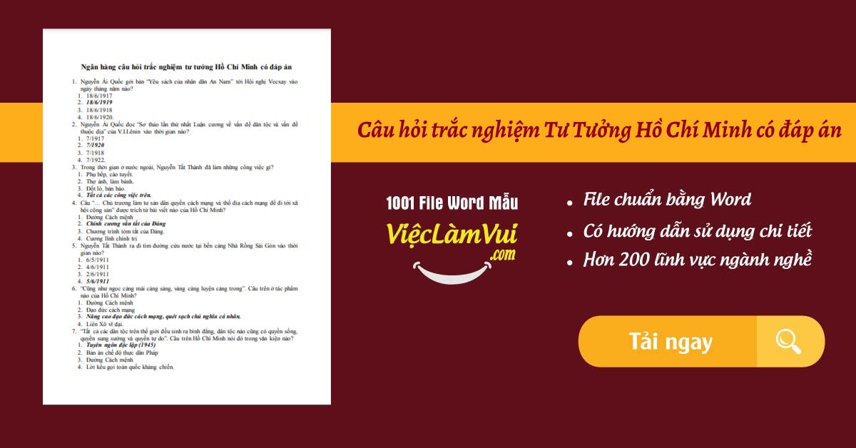 Trắc nghiệm Đường lối Cách mạng của Đảng Cộng Sản Việt Nam