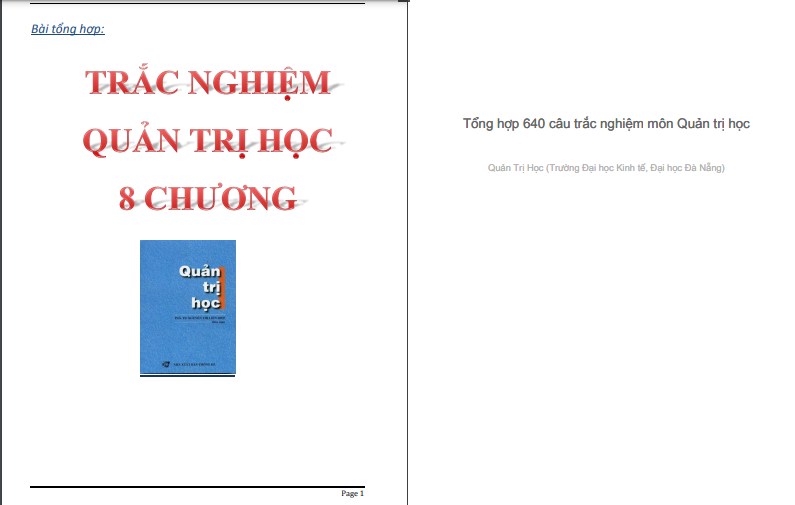 Câu hỏi trắc nghiệm quản trị học có đáp án