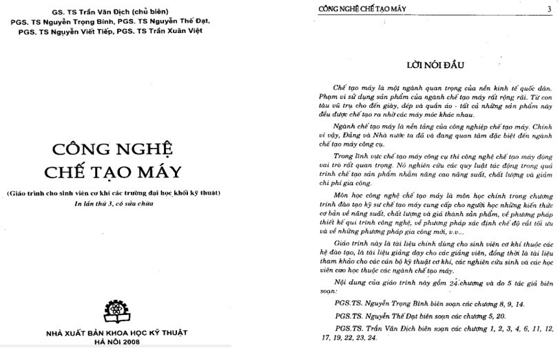 Giáo trình công nghệ chế tạo máy PDF