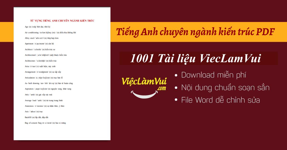 Tiếng Anh chuyên ngành kiến trúc PDF