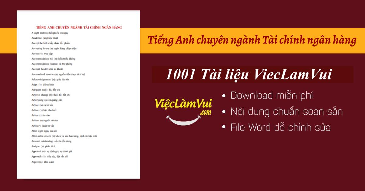 Tiếng Anh chuyên ngành Tài chính ngân hàng PDF