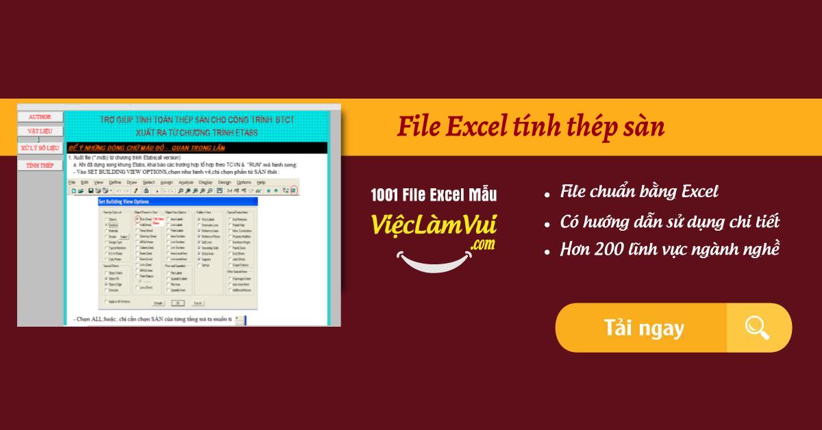 File Excel tính thép sàn