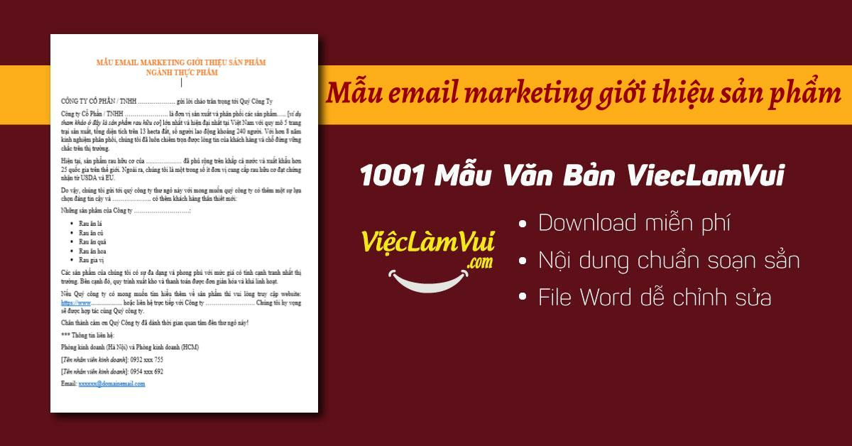 Mẫu email tiếp thị ra mắt sản phẩm - ViecLamVui
