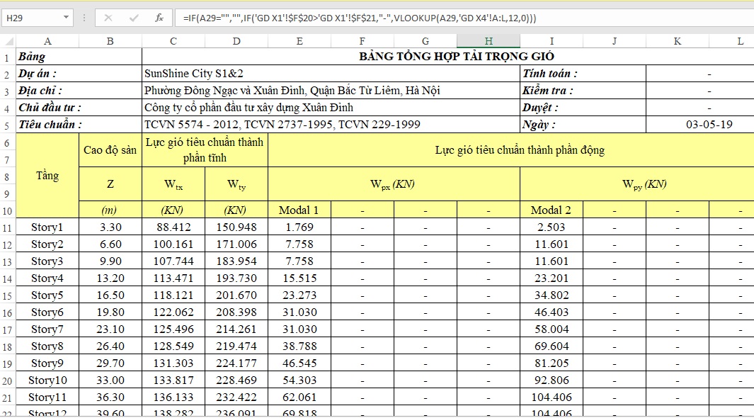 Hình ảnh sheet bảng tổng hợp