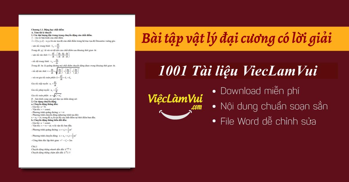 Bài tập vật lý đại cương có lời giải