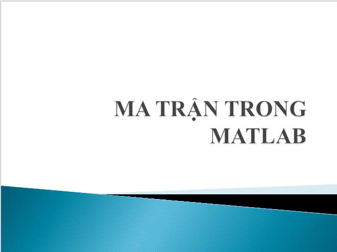 Ma Trận trong Matlab PDF