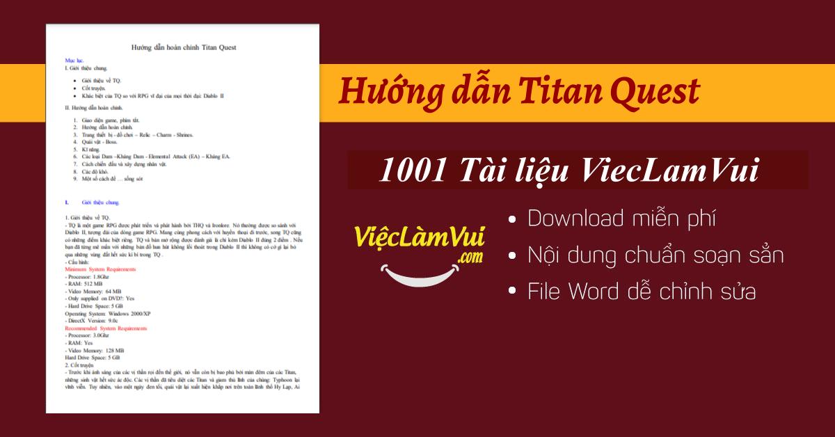 Hướng dẫn Titan Quest PDF