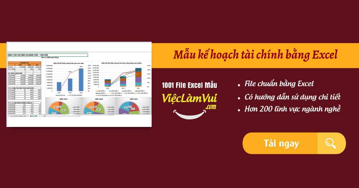 Mẫu kế hoạch tài chính bằng Excel