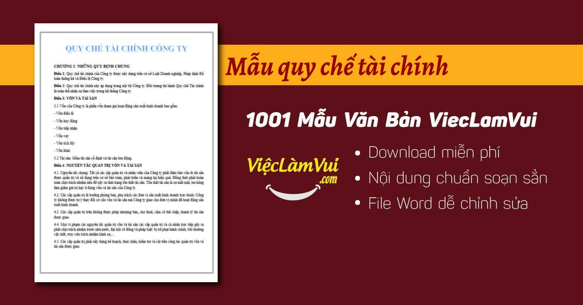 Mẫu quy chế tài chính file Word