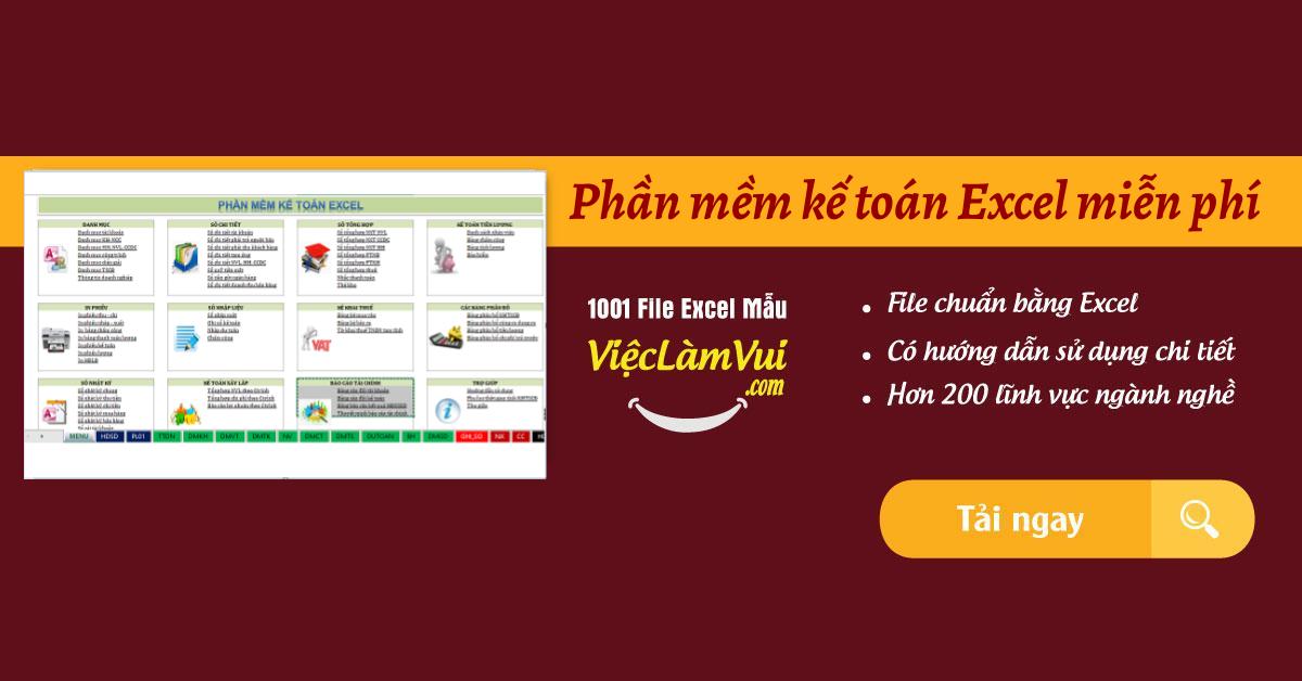 Phần mềm kế toán Excel miễn phí