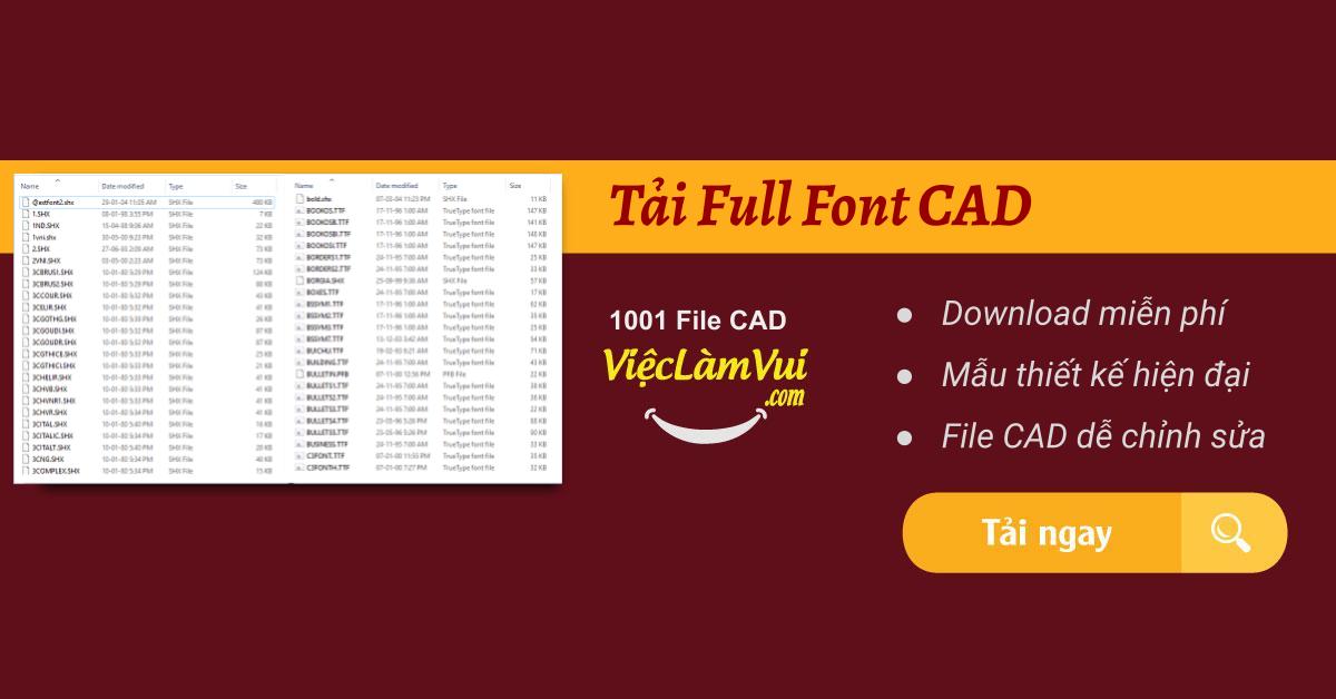 Tải Full Font CAD - Bộ Font chữ đầy đủ cho Autocad