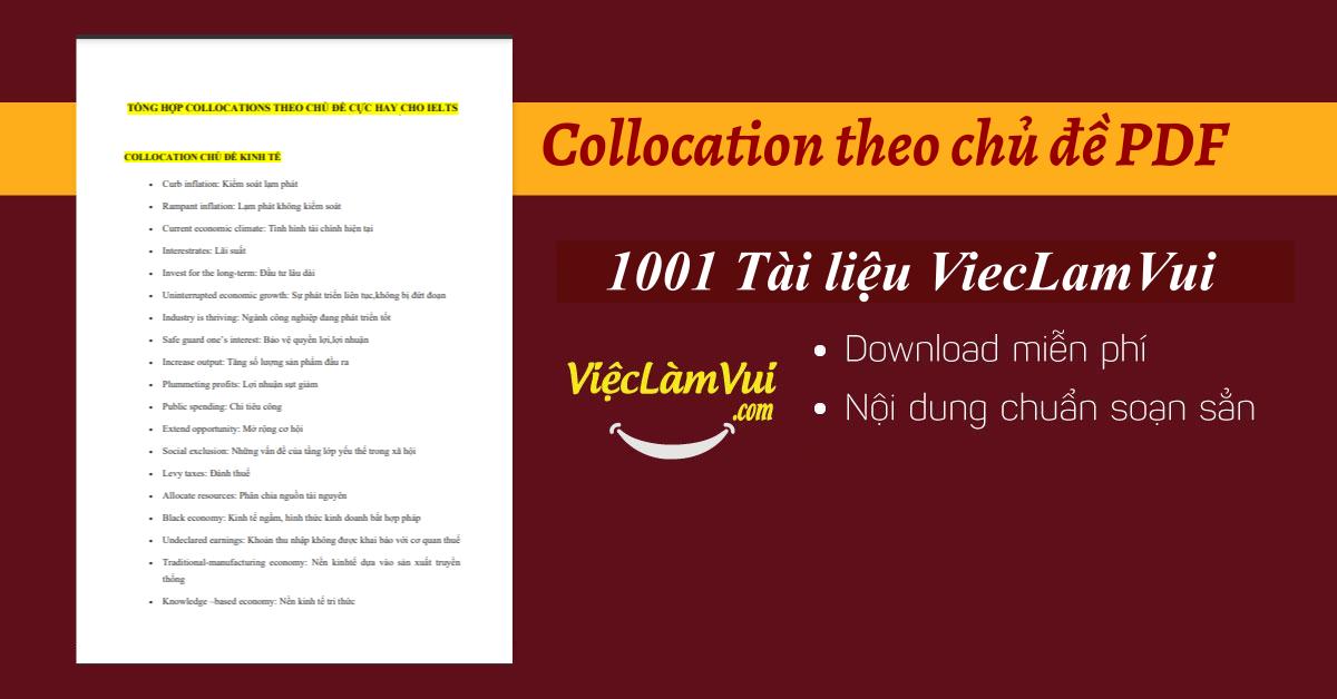 Tổng hợp Collocation theo chủ đề PDF