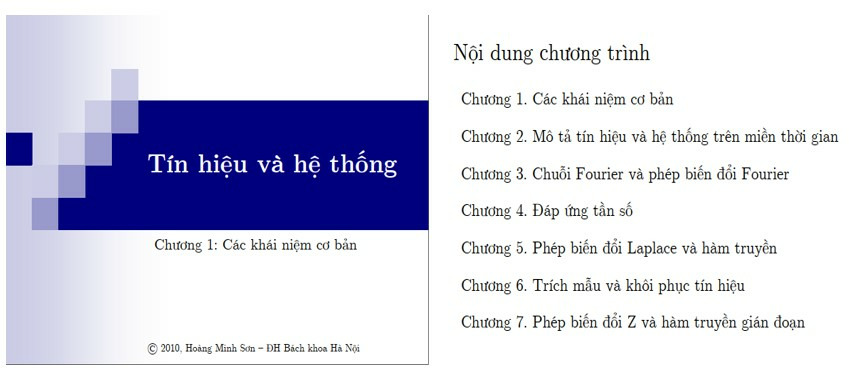 Bài giảng tín hiệu và hệ thống PDF
