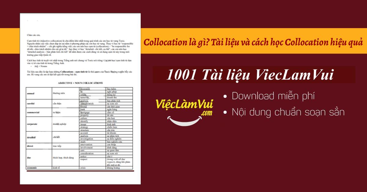 Collocation là gì? Tài liệu và cách học Collocation hiệu quả