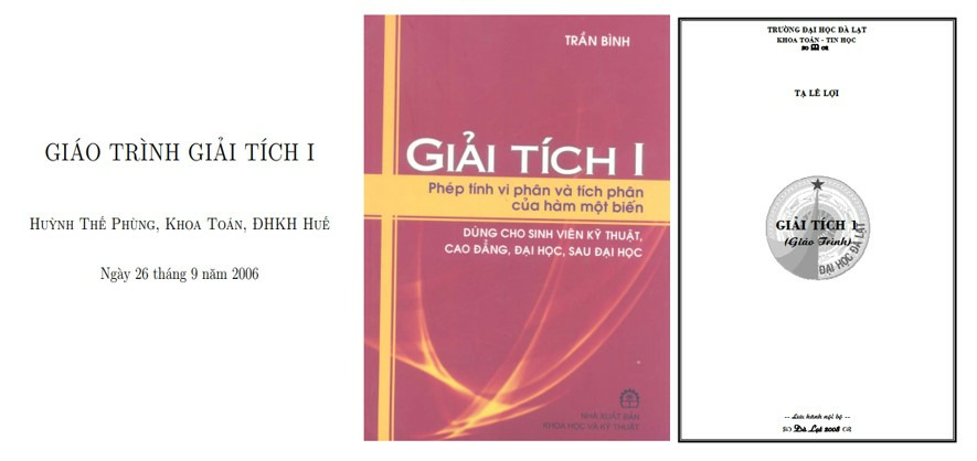 Giáo trình giải tích 1 PDF