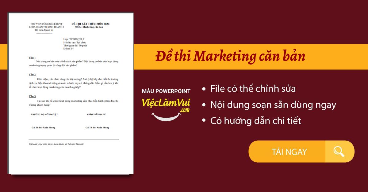 Đề thi Marketing căn bản