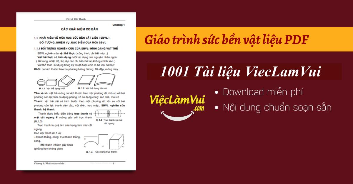 Giáo trình sức bền vật liệu PDF