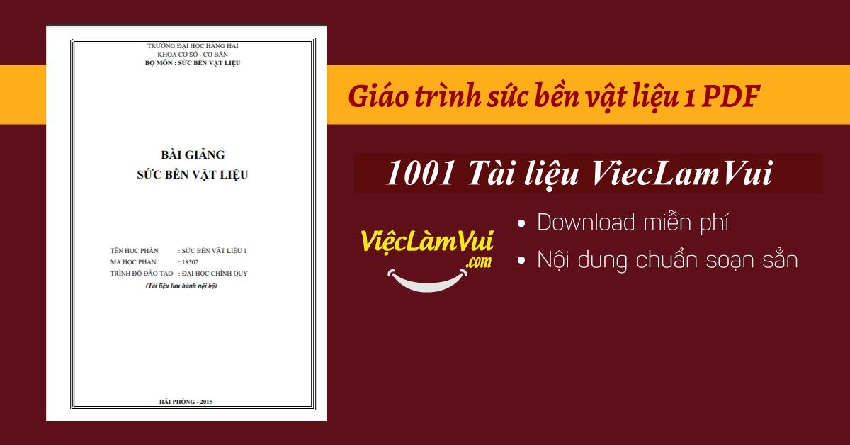 Giáo trình sức bền vật liệu 1 PDF