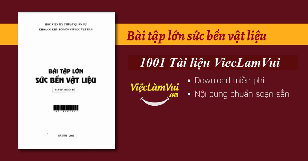 Bài tập lớn sức bền vật liệu PDF