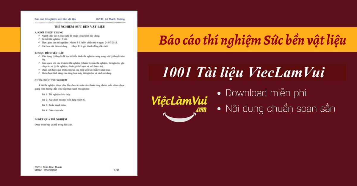 Báo cáo thí nghiệm Sức bền vật liệu