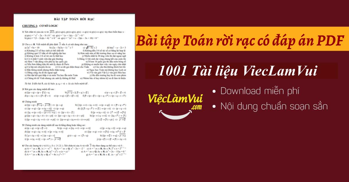 Bài tập Toán rời rạc có đáp án PDF