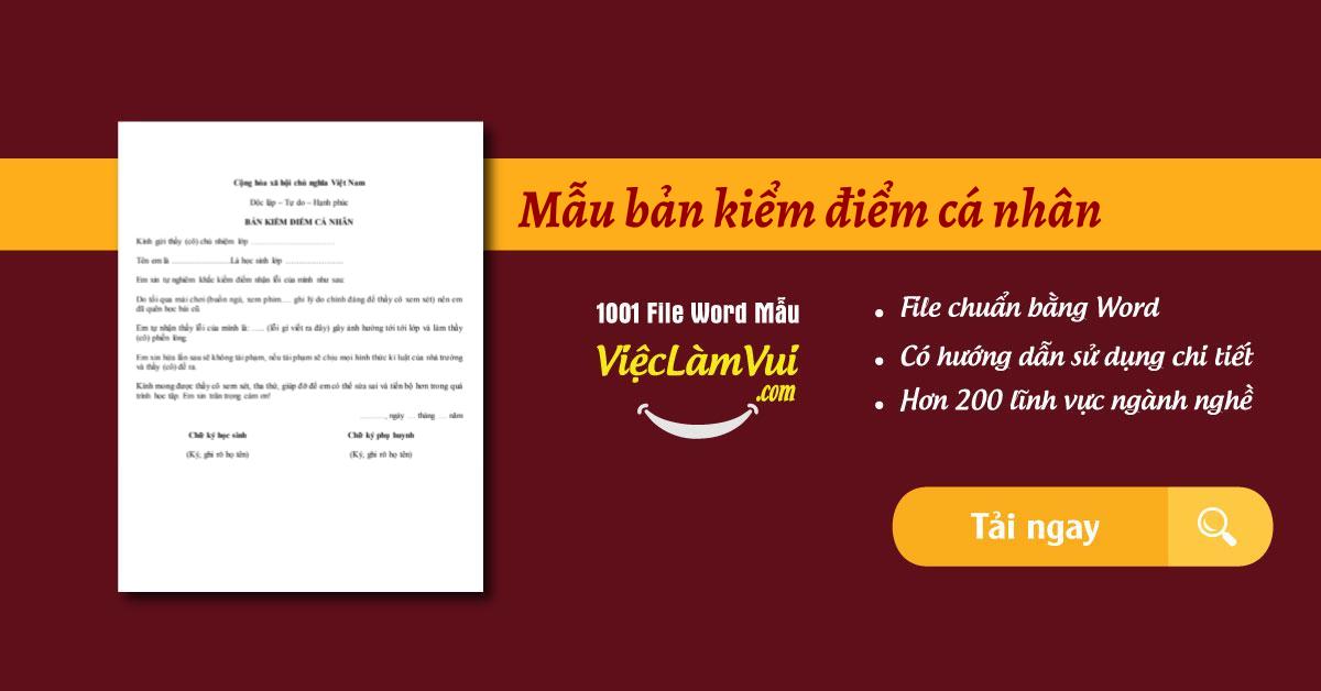 Mẫu bản kiểm điểm cá nhân