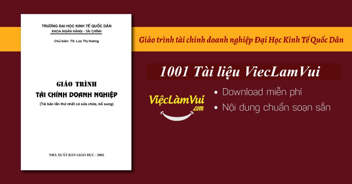 Giáo trình tài chính doanh nghiệp Đại Học Kinh Tế Quốc Dân PDF