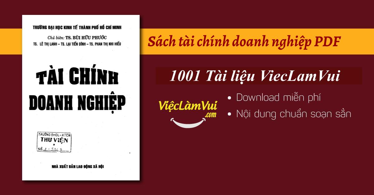 Sách tài chính doanh nghiệp PDF